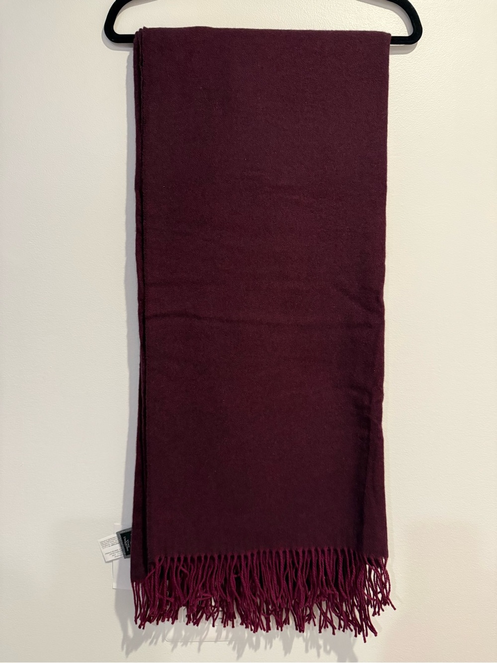 NWT Iosis x Yves Delorme 100% Wool Throw 51”x67” Club Prune Maroon Burgundy